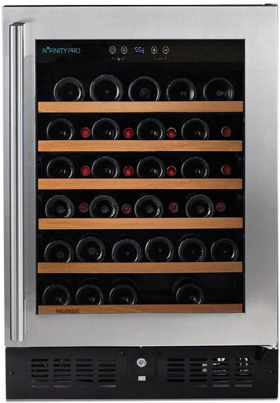 237 02 47 03 24" N'fi Nity Pro S Single Zone Wine Cooler With 46 Bottle Capacity Cool Blue Led Lighting Digital Climat E Control Charcoal Filter In Stainlses