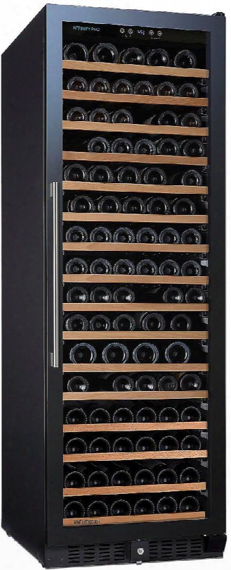 237 02 69 03 24" N'finity Pro L Wine Cooler With 166 Bottle Capacity Cool Blue Led Lighting Digital Climate Control Charcoal Filter In Stainless