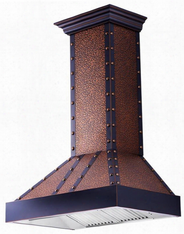 655ebbbb36 36" Designer Series Copper Wall Range Hood With Cfm 4 Fan Speeds Built-in Lighting Stainless Steel Dishwasher Safe Baffle Filters In Embossed