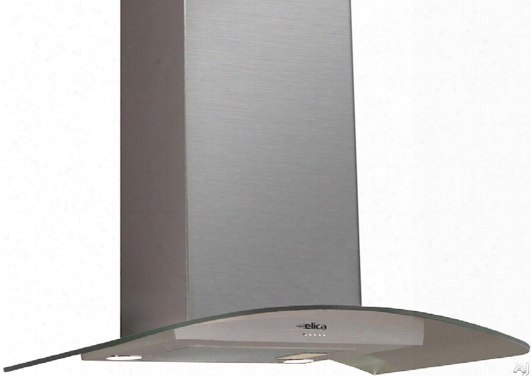 Ept436s1 36" Comfort Series Potenza Chimney Hood With Stainless Steel Push Button Controls Anodized Aluminum Mesh Filter And 400 Cfm Internal Blower: