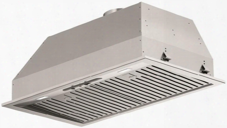 F4bp28s1 29" 400 Series Insert Hood With 600 Cfm 72 Dba Sound Raze Ducted Or Recirculating Baffle Filter 4 Speed Control And Led Lighting: Stainless