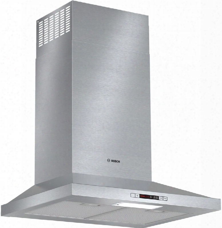 Hcp34e51uc 24" Pyramid Canopy Chimney Hood With Energy Star Certified 300 Cfm Lcd Touch Dispaly Dishwasher Safe Mesh Filters 3 Stage Speed Settings In