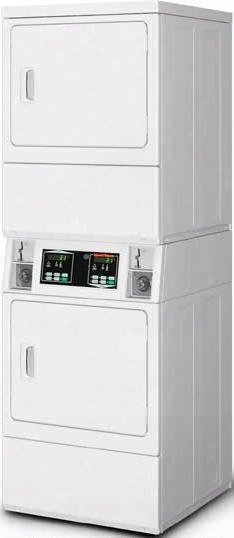 Ssgncags113tw01 27" Ada Compliant Gas Stack Dryer With 7 Cu. Ft. Capacity Per Dryer Quantum Controls Reevrsible Solid Door Upfront Lint Filter 5