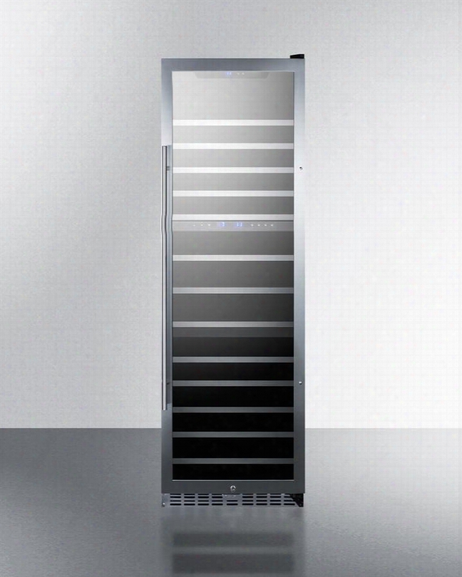 Swc198t 24" Triple Zone Wine Cooler With 133 Bottle Capacity Led Lighting Factory Installed Lock Active Carbon Filter In Stainless