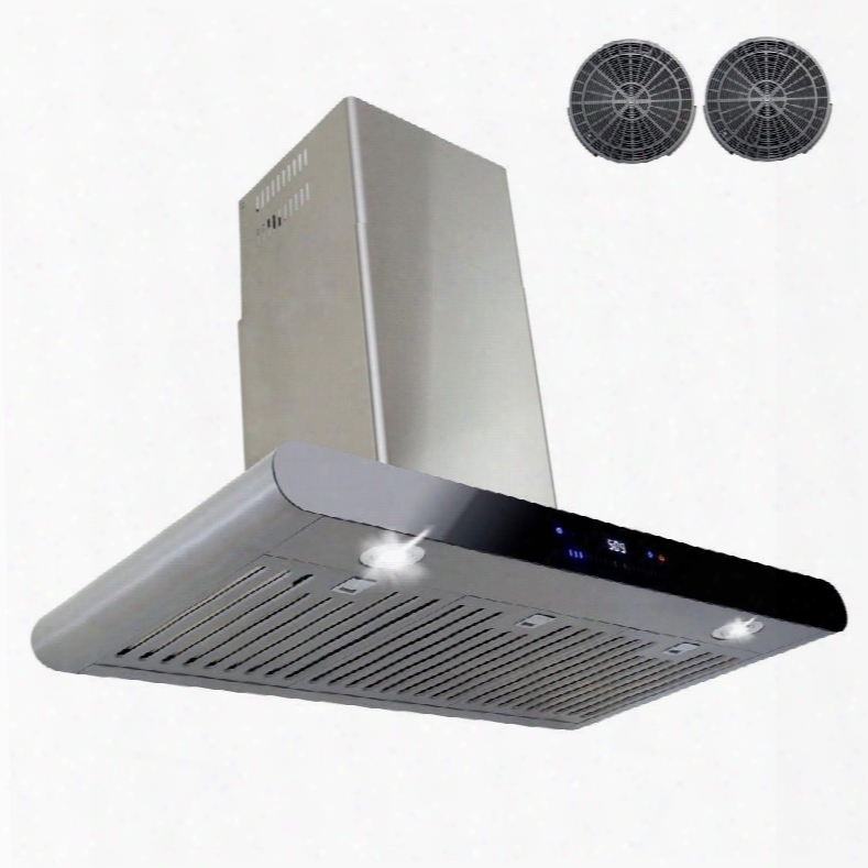 Awr58a36 36" Wall Mount Range Hood With 760 Cfm 55 Db Innovative Slide Touch Led Display 4 Fan Speed Delayed Auto Shut Off Stainless Steel Baffle Filter