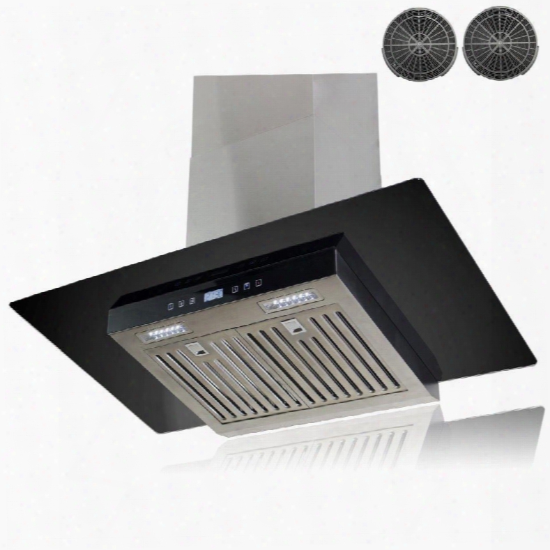 Awr87c36 36" Wall Mount Range Hood With 760 Cfm 55 Db Centrifugal Motor Innovative Touch 1.5w Led Lighting 3 Fan Speed Stainless Steel Baffle Filter And