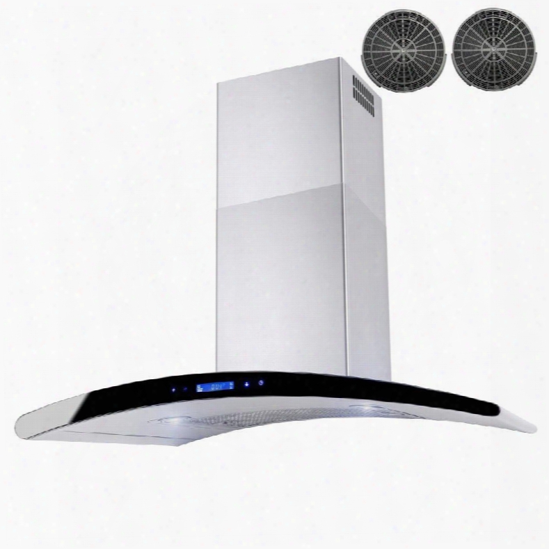 Awrkn336 36" Wall Mount Range Hood With 760 Cfm 65 Db Centrifugal Motor Innovative Touch 2w Led Lighting 3 Fan Speed Alumminum Grease Filter And Ductless: