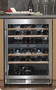 Epicure Ef24rwcz2ss 24" Dual-zone Wine Cellar With 4 Pull-out Wine Racks 44+ Bottles Capacity Air Filters Electronic Controls And Digital Temperature