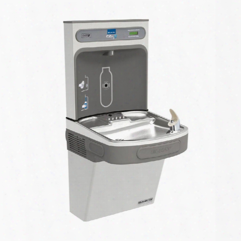 Ezs8wssk Bottle Filling Station With Single Ada Cooler Non-filtered 8 Gph Chilling Option And Flexiguard Safety Bubbler Style In Stainless