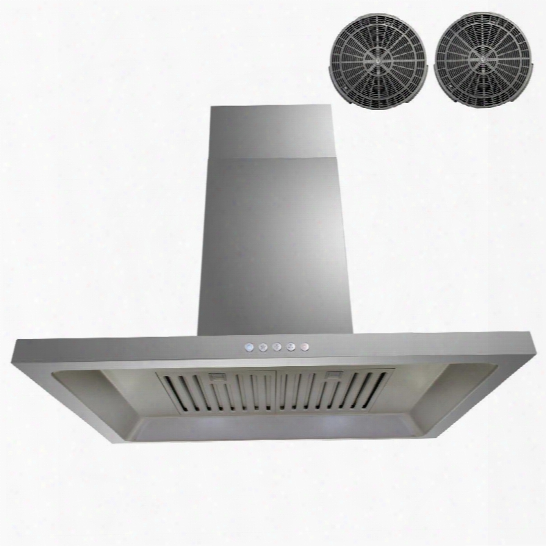 Gwr38a30 30" Wall Mount Range Hood With 76 0cfm 65 Db Innovative Touch 1.5w Led Lighting 3 Fan Speed Stainless Steel Baffle Filter And Ductless: Stainless