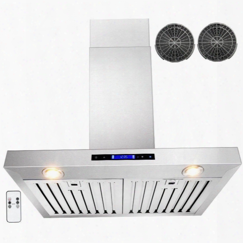 Gwrz130 30" Wall Mounted Range Hood With 760 Cfm 65 Db Innovative Touch Halogen Lighting 3 Fan Speed Stainless Steel Baffle Filter Remote Control And