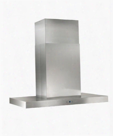 Ipb9e48sb 48" Gorgona Island Mount Chimney Hood With Heat Sentry Filter Clean Reminder Delay Off Hi-flow Baffle Filter And 4 Haloggen Lights: Stainless