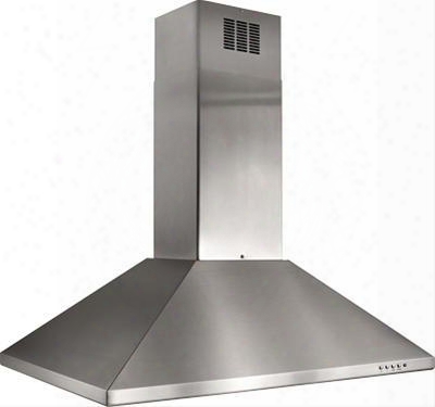 Is23ss 36" Egadi Island Mount Chimney Cover With 500 Cfm Internal Blower Heat Sentry Pushbutton Controls Stainless Steel Mesh Filters And 2 Fluorescent