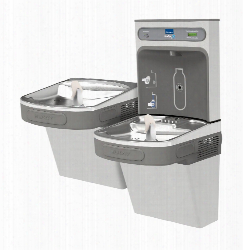 Lzstl8wssk Ezh2o Bi-level Drinking Fountain With Water Bottle Filling Station No-touch Sensor Activation And Water Sentry Filter Included In Stainless