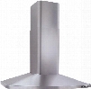 Rangemaster RM524204 42" Wall Mount Chimney Hood with 370 CFM Internal Blower Multi-Speed Slide Control Heat Sentry Dishwasher-Safe Filters and Convertible