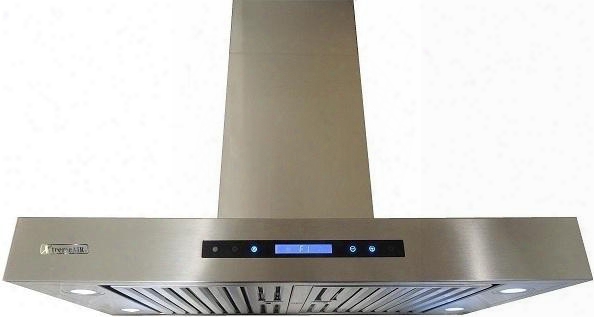 Pro-x Px06-i42 42" 900 Cfm Island Mount Range Hood With Motor Container Oil Cup Easy Clean Swing-able Baffle Filter Ultra Quiet Dual Squirrel Cage Motor & In