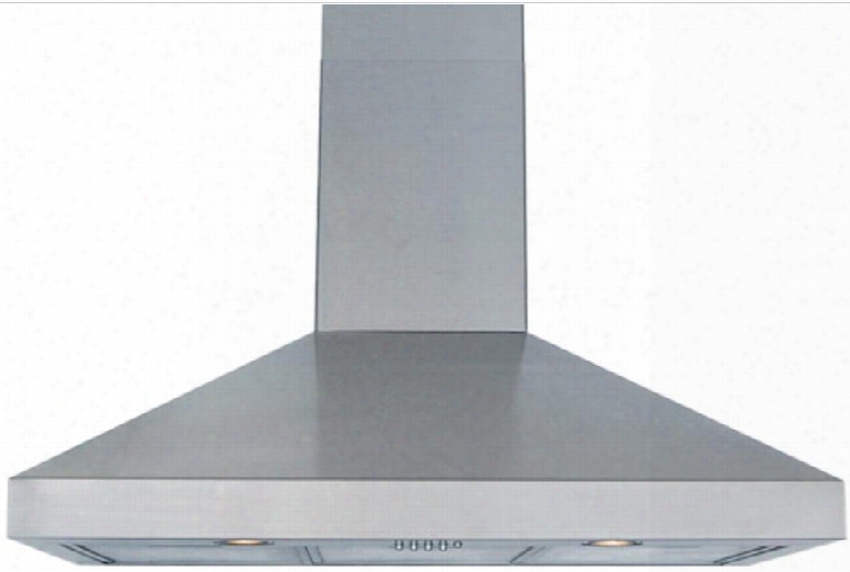Ra7748ss 48" Wall Mounted Range Hood With 640 Cfm Pyramid Shaped Three Speed Display 3w Led Lighting 5.4 Sones Dishwasher-safe Alumin Um Filters In