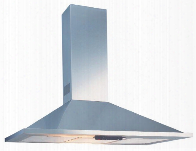 Val36s 36" Wall Mounted Hood With 500 Cfm Aluminum Mesh Filter Two 40w Candelabra Lighting And Slide Controls: Stainless