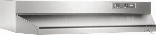 Broan 42000 Series 424204 42 Inch Under Cabinet Range Hood With 190 Cfm Internal Blower, Dishwasher-safe Aluminum Grease Filter And 2-speed Control: Stainless Steel