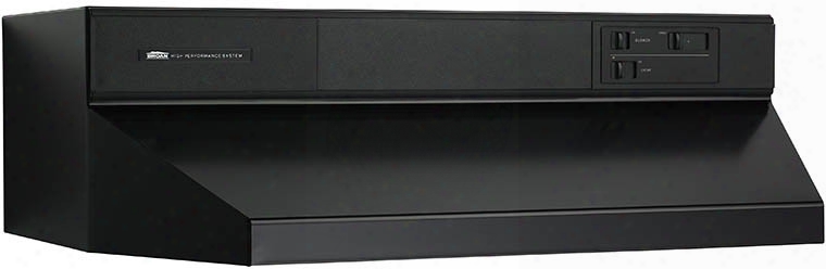 Broan 88000 Series 884223 42 Inch Under Cabinet Range Hood With 360 Cfm Internal Blower, Infinite Speed Slide Controls, Standard Heat Sentry, 2 Washable Aluminum Filters And Convertible To Recirculating: Black