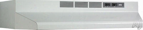 Broan F40000 Series F402401 24 Inch Under-cabinet Range Hood With 190 Cfm Internal Blower, 2-speed Rocker Control, Dishwasher-safe Aluminum Grease Filter And Convertible To Recirculating: White