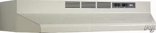 Broan F40000 Series F402402 24 Inch Under-cabinet Range Hood With 190 Cfm Internal Blower, 2-speed Rocker Control, Dishwasher-safe Aluminum Grease Filter And Convertible To Recirculating: Bisque