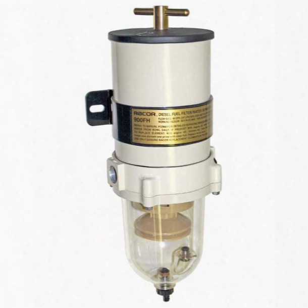 Racor Turbine Fuel Filter/water Separator Single Assemblies, 90 Gph (341 Lph), 30 Micron, 7/8"-14 Unf (sae J1926), 15 Psi, See-thru Polymer Bowl