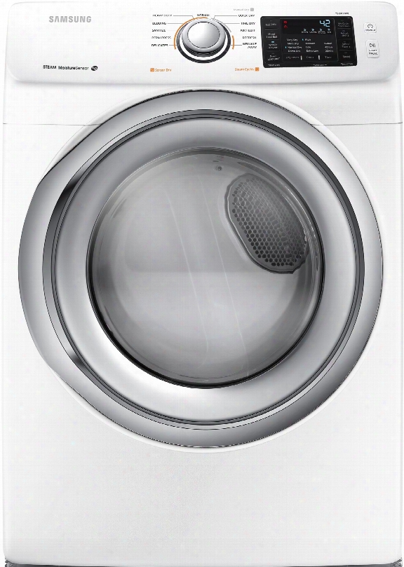 Samsung Dv42h5200gw 27 Inch Gas Dryer With Steam, Wrinkle Prevent, Sensor Dry, 11 Dry Cycles, 4 Temperature Settings, Smart Care, Lint Filter Indicator, Reversible Door And 7.4 Cu. Ft. Capacity: White