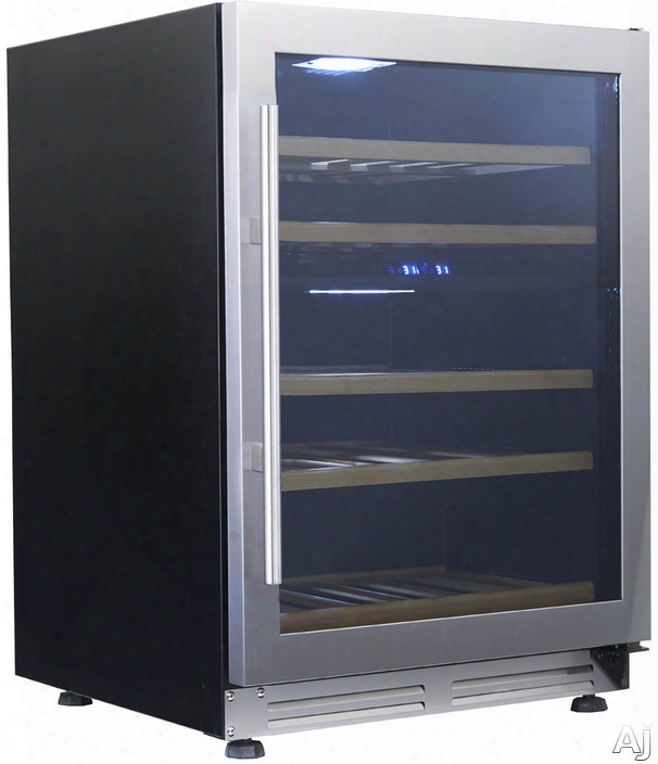 Avanti Wcf43s3sd 24 Inch Dual Zone Wine Chiller With 43 Bottle Capacity, One Touch Digital Controls, Pull-out Wooden Shelves, Built-in Fan And Charcoal Filter