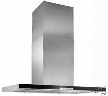 Best Eclisse Series Ic34e100sb 40 Inch Island Chimney Range Hood With Optional External Blowers, 4-speed Control, Heat Sentry, Led Lights, Delay-off Timer, Filter Clean Reminder And Black Glass Front