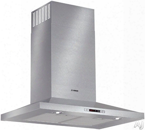Bosch 300 Series Hcp30651uc 30 Inch Wall Mount Chimney Range Hood With Recirculating Option, Heat Sensor, Dishwasher Safe Filters, 600 Cfm Blower, Lcd Touch Controls, Built-in Timer And Halogen Lights