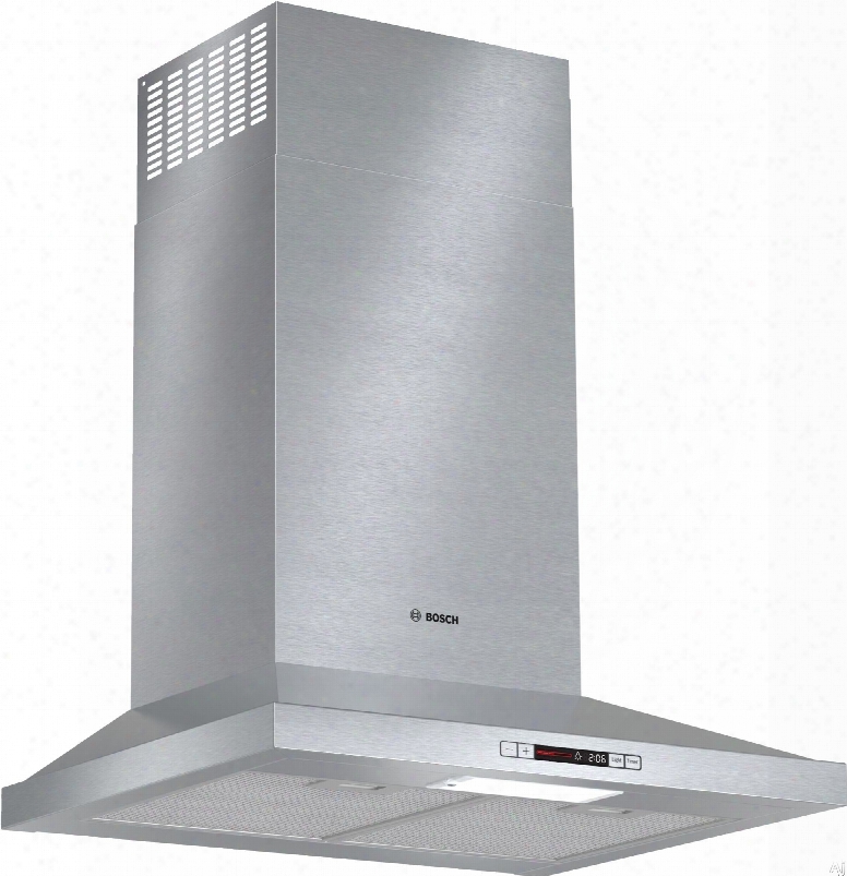 Bosch 300 Series Hcp34e51uc 24 Inch Pyramid Canopy Chimney Wall Hood With 300 Cfm Blower, Lcd Touch Controls, Dishwasher Safe Filters And Energy Star Rated