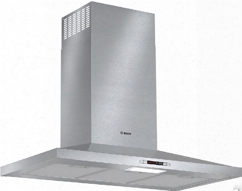 Bosch 300 Series Hcp36e51uc 36 Inch Canopy Chimney Range Hood With 300 Cfm Centrifugal Integrated Blower, Three Speed Touch Controls, Lcd Display, Recirculation Mode Conversion And Dishwasher Safe Mesh Filter