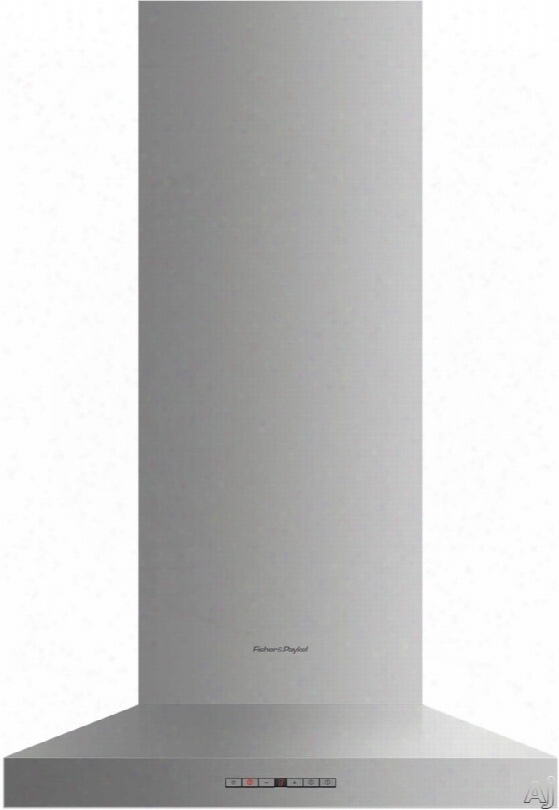 Fisher & Paykel Hc24phtx1 24" Wall Mount Chimney Hood With 600 Cfm, 4 Fan Speeds, 2 Dishwasher Safe Filters, Halogen Lighting And Timer Function