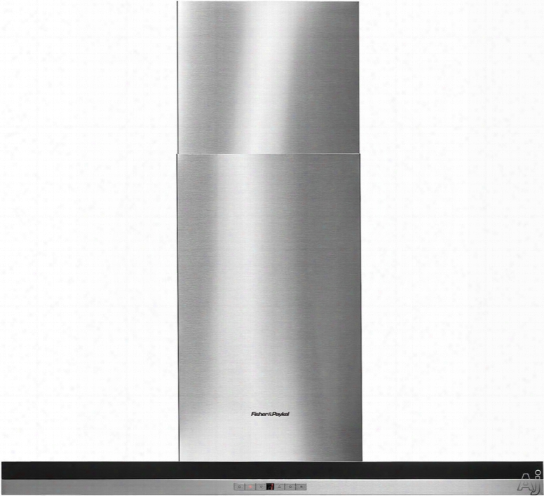 Fisher & Paykel Hc36dtxb2 36 Inch Wall Mount Chimney Range Hood With 3 Speed Internal Blower, Soft Touch Buttons, 50 Watt Halogen Lamps, Micromesh Filters And Convertible To Non-ducted Operation