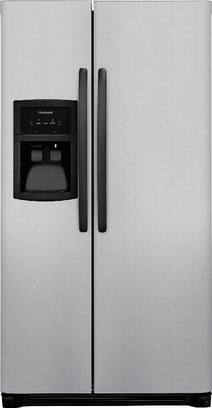 Frigidaire Ffhx2325tm 33 Inch Side-by-side Refrigerator With Puresource Filtration, Ready-select Controls, Filter Alert, Control Lock, Store-more␞ Shelves, Store-more␞ Gallon Bins,  Store-more␞ Drawers, Adjustable Interior Storage