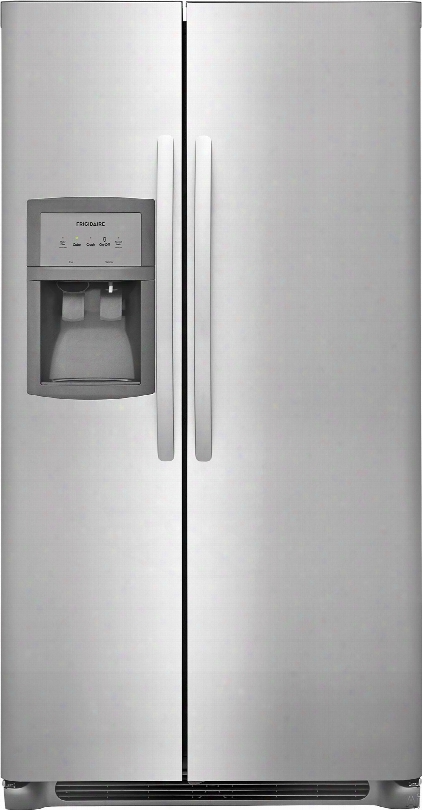 Frigidaire Ffhx2325ts 33 Inch Side-by-side Refrigerator With Puresource Filtration, Ready-select Controls, Filter Alert, Control Lock, Store-more␞ Shelves, Store-more␞ Gallon Bins, Store-more␞ Drawers, Adjustable Interior Storage