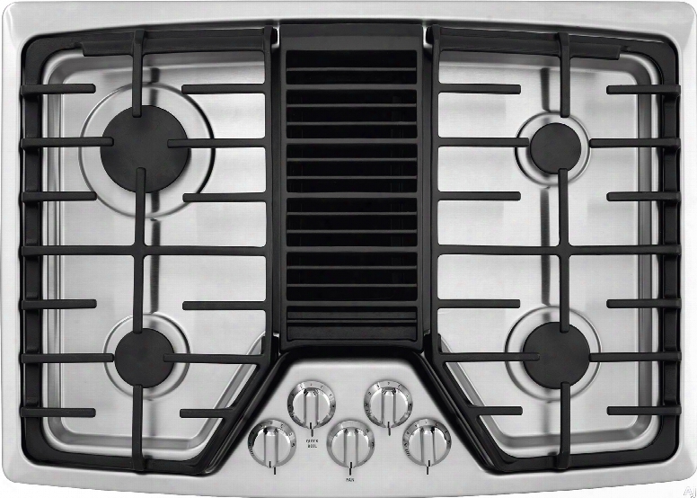 Frigidaire Rc30dg60ps 30 Inch Gas Cooktop With 4 Sealed Burners, Downdraft Ventilation, 3 Ducting Options, Recessed Cooktop, Continuous Grates, Dishwasher-safe Filter, Ready-select Controls, Powerplus Boil And Low Simmer Burner