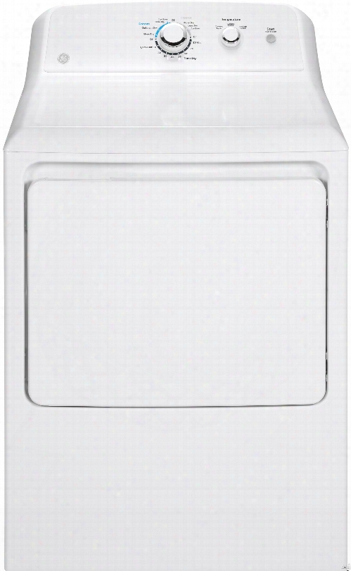 Ge Gtd33easkww 27 Inch 7.2 Cu. Ft. Capacity Electric Dryer With 3 Dry Cycles, 3 Heat Selections, Timed Dry, Auto Dry, Up-front Lint Filter, Reversible Door, Simple Rotary Electromechanical Controls And 120 Ft. Venting Capability