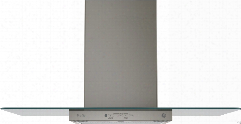 Ge Profile Pvw7301ejes Wall Mount Glass Chimney Hood With 350 Cfm Blower, Recirculating Option, 2-level Halogen Lighting, Dishwasher-safe Grease Filters And Optional Remote Control: 30 Inch Slate