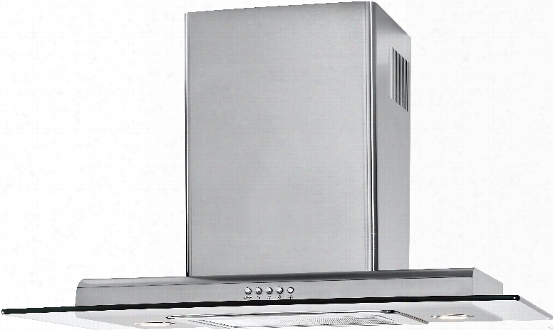 Haier Hchx100acs Wall Mount Range Hood With 500 Cfm Motor, Recirculating And Venting Options, 3 Speeds, Push Button Control, Three-layer Washable Grease Filter And Ha Logen Lighting