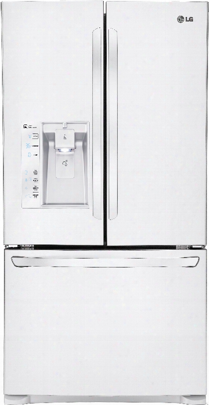 Lg Lfxs29626w 36 Inch French Door Refrigerator With Smart Cooling, Slim Spaceplus, Dual Ice Makers, Glide N' Serve␞ Drawer, Linear Compressor, Air And Water Filterrs, Spillprotector␞ Shelves, Gallon Door Storage Energy Star And 29