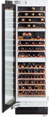 Miele Mastercool Series Kwt1613sf 24 Inch Built-in Wine System With 102-bottle Capacity, 14 Acacia Wood Shelves, 3 Independent Temperature Zones, Uv-filtering Glass Door And Clearvision Display Lighting: Stainless Steel, Left Hinge Door Swing