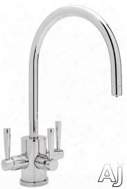 Rohl Contemporary Filtration Series Ukit1112ls 3-lever Cast Spout Bar Faucet With Swivel Spout, Solid Brass Construction And Filter Included