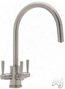 Rohl Contemporary Filration Series Ukit1212ls 3-lever Cast Spout Kitchen Faucet With Swivel Spout, Solid Brass Construction And Filter Included