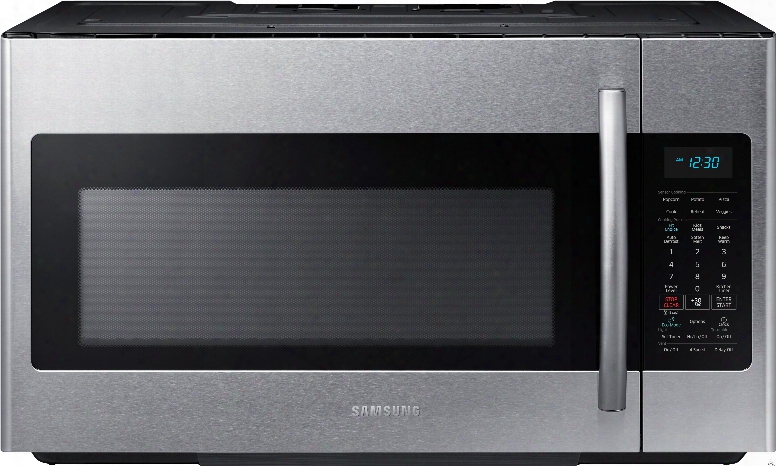 Samsung Me18h704sf 1.8 Cu. Ft. Over-the-range Microwave Oven With 1,000 Cooking Watts, 10 Power Levels, Four Speed 400 Cfm Venting System, 2-stage Programmable Cooking, Sensor Cooking, Simple Clean Filter, Eco Mode, Chrome  Rack And Ceramic Enamel Interior