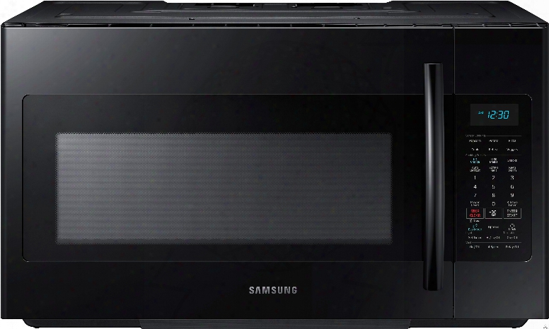 Samsung Me18h704sfb 1.8 Cu. Ft. Over-the-range Microwave Oven With 1,000 Cooking Watts, 10 Power Levels, Four Speed 400 Cfm Venting System, 2-stage Programmable Cooking, Sensor Cooking, Simple Clean Filter, Eco Mode, Chrome Rack And Ceramic Enamel Interio