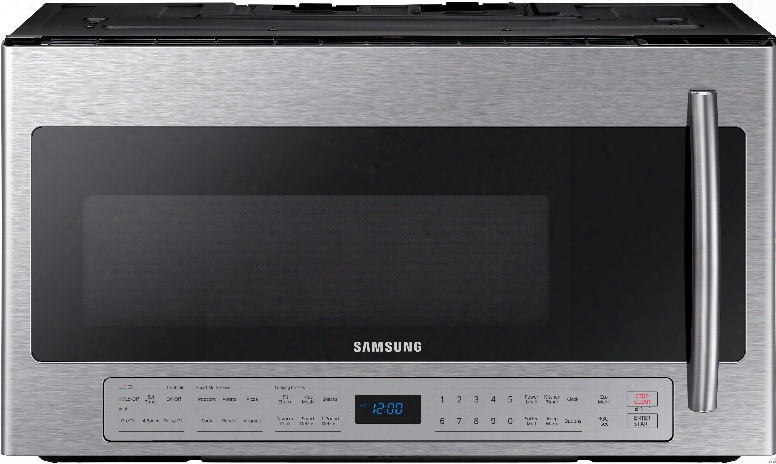 Samsung Me21k6000as 2.1 Cu. Ft. Over The Range Microwave With Smart Multi Sensor, Ceramic Enamel Interior, Simple Clean Filter, Child Safety Lock And Auto Defrost