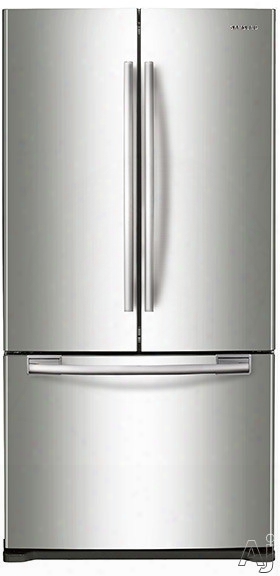 Samsung Rf18hfenb 33 Inch Counter Depth French Door Refrigerator With Twin Cooling, Filtered Icemaker, Power Freeze, Power Cool, 17.5 Cu. Ft. Capacity, Tempered Glass Shelving, Gallon Door Storage, Surround Air Flow And Led Lighting