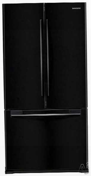 Samsung Rf18hfenbbc 33 Inch Counter Depth French Door Refrigerator With Twin Cooling, Filtered Icemaker, Power Freeze, Power Cool, 17.5 Cu. Ft. Capacity, Tempered Glass Shelving, Gallon Door Storage, Surround Air Flow And Led Lighting: Black
